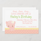 農場のブタの誕生日の招待状を騙します 招待状 (正面/裏面)