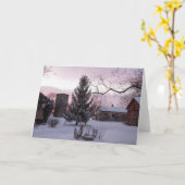 農場のブランクの挨拶状の日没 カード (黄色い花)