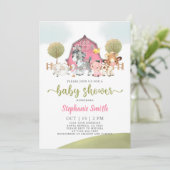 農場のベビーシャワー 女の子の招待状 招待状 (スタンド正面)