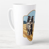 農場のボーダーコリー カフェラテマグ (左アングル)