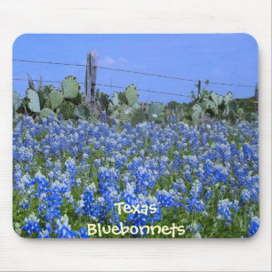 農場のマウスパッドのテキサス州のBluebonnets及びサボテン マウスパッド
