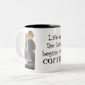 農場のマグの生命 ツートーンマグカップ (正面左)