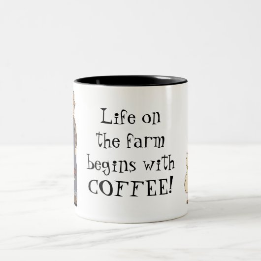 農場のマグの生命 ツートーンマグカップ (中央)