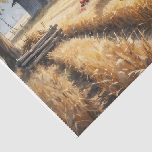 農場のランドスケープ上のトラクター#2デコページ 薄葉紙 (詳細)