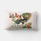 農場のヴィンテージの鶏のプリントのオンドリそして雌鶏 ランバークッション (裏面)