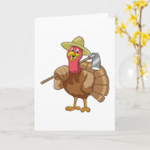 農場の七面鳥 カード (黄色い花)