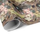 農場の中でハッピーマンガ豚 ラッピングペーパー (ロールコーナー)