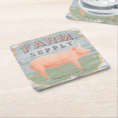 農場の供給 スクエアペーパーコースター (アングル)