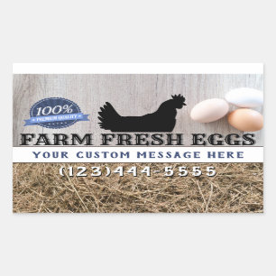 農場の優れた質の鶏からの新しい卵 長方形シール