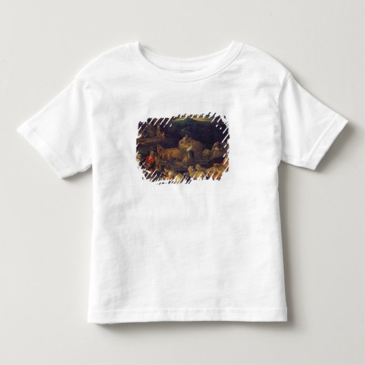 農場の内部かせん断のヒツジ トドラーTシャツ (正面)