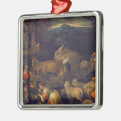 農場の内部かせん断のヒツジ メタルオーナメント (左)