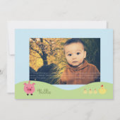 農場の動物たちと一緒にアップルツリーの下でお誕生日パーティーしよう! 招待状 (裏面)