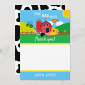 農場の動物たちのお誕生日お礼メッセージ サンキューカード (正面/裏面)