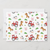 農場の動物たちのかわいい誕生日パーティー - GLS 招待状 (裏面)