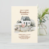 農場の動物たちの納屋の誕生日 招待状 (スタンド正面)