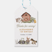 農場の動物たち バーンヤード 1歳の誕生日 ギフトタグ (正面)