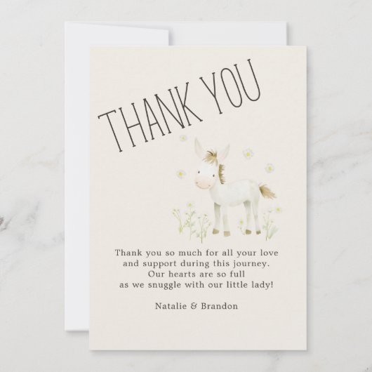 農場の動物たち メドウの仲間たち 赤ちゃん発表 招待状 (裏面)