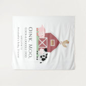 農場の動物たち 動物小屋 白 ベビーシャワー ウェルカム タペストリー (正面(横))