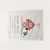 農場の動物たち 牧場 ベージュのベビーシャワーのお出迎え タペストリー (正面(横))