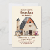 農場の動物たち　誕生日 招待状 (正面)