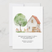 農場の動物たち 農場シーン 男女問わないベビーシャワー 招待状 (裏面)