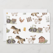 農場の動物たち 2歳の誕生日パーティーの写真 招待状 (裏面)