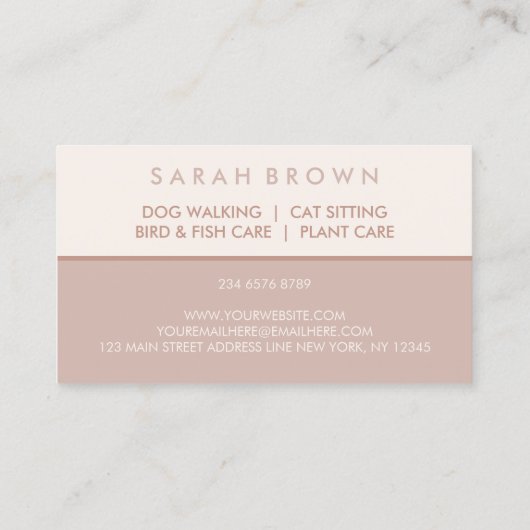 農場の動物のカスタム文字 名刺 (裏面)