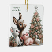 農場の動物のクリスマスオーナメント セラミックオーナメント (右)