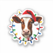 農場の動物のクリスマスパジャマのコスチューム農家のクリスマス シール (正面)