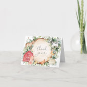 農場の動物のベイビーシャワーの感謝カード サンキューカード (正面)