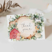 農場の動物のベイビーシャワーの感謝カード サンキューカード