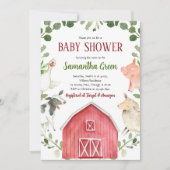 農場の動物のベビーシャワー招待状 招待状 (正面)