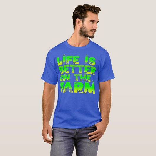 農場の動物の手紙では、メンズの生活がより良い Tシャツ (正面フル)