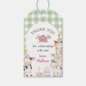 農場の動物の牧場 1歳の誕生日 ギフトタグ (正面)