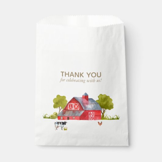 農場の動物の誕生日お祝い用ギフトバッグ フェイバーバッグ (正面)
