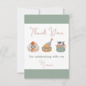 農場の動物の誕生日パーティーの景品 サンキューカード (正面)