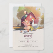 農場の動物の誕生日パーティー招待状 招待状 (正面)