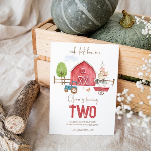 農場の動物の誕生日招待状 招待状