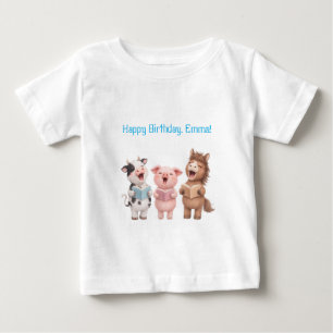 農場の動物の誕生日 ベビーTシャツ