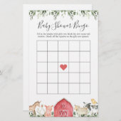 農場の動物の赤ちゃんシャワービンゴゲームで (正面/裏面)