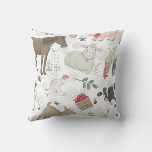農場の動物の農家の国にかわいい素朴 クッション (裏面)