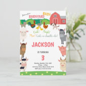 農場の動物をテーマにしたカード 招待状 (スタンド正面)