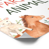 農場の動物を養子にサイン ペッティングズー パーティー ポスター (角)