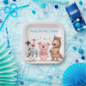 農場の動物バンドの誕生日 ペーパープレート (パーティー)