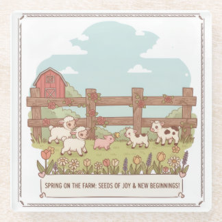 農場の動物 ガラスコースター