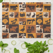 農場の動物 キッチンタオル (折り畳み)