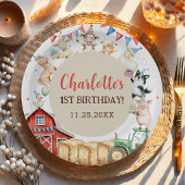 農場の動物 バーンヤード 1歳の誕生日 ペーパープレート