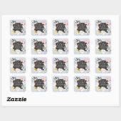 農場の動物 ベビーシャワー お礼の品 スクエアステッカー スクエアシール (シート)
