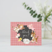 農場の動物 ベビーシャワー 感謝祭 ポストカード (スタンド正面)