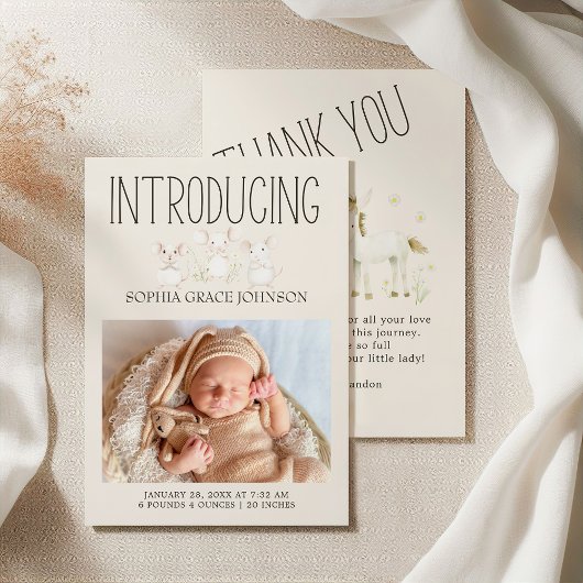 農場の動物 メドウ フレンズ ベビー発表 招待状